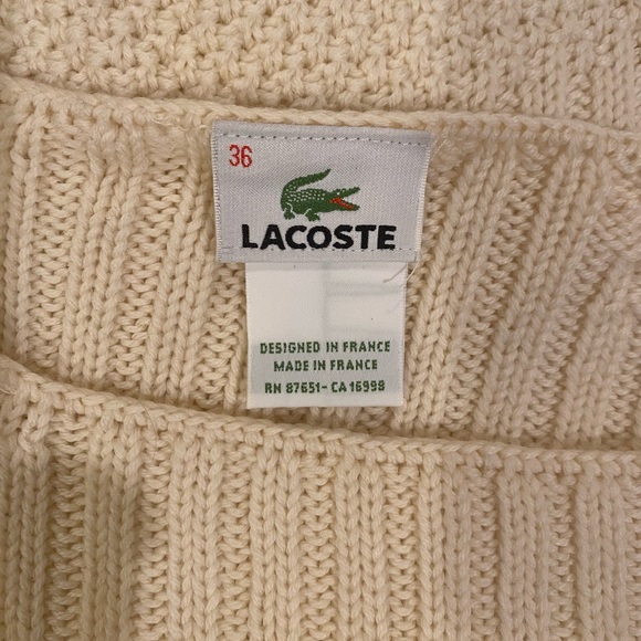 Women’s Authentic Lacoste Cream Tunic Sweater - Picture 2 of 11